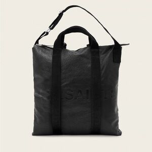 All Saints Black Leather Messenger Bag
